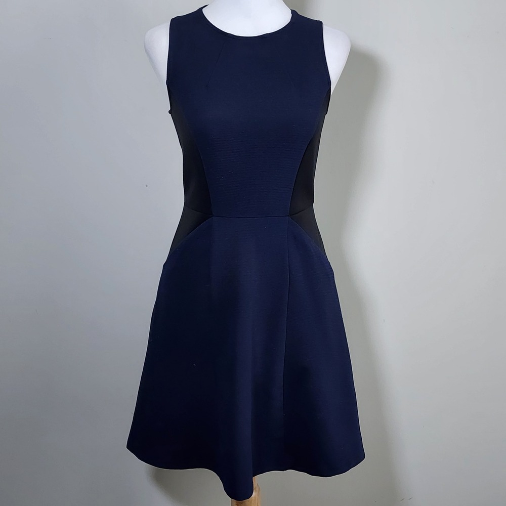Mossimo Fit and Flare Dress Womens Small Navy Mini Nautical Coastal Preppy Chic